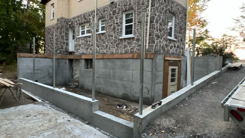 Consolidation de fondations en béton à lebourgneuf